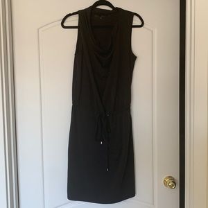 Black, Cowl-Neck Dress with a Tie Waist, Size Medium